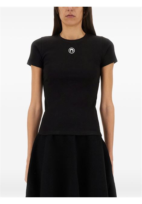 moon logo jersey baby fit t-shirt woman black MARINE SERRE | WTT012ACJER0008BK99